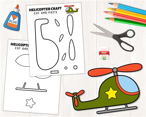 Printable Helicopter Craft | Transportation Craft | Helicopter Cut ...