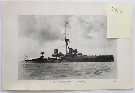WW1 Battleship 1915 Photo Print HMS Dreadnought HMS Britannia by Cribb ...