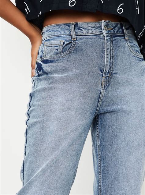 Buy Women Straight Fit Washed Jeans Online at just Rs. 1199.0 ...