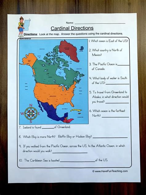 Image result for Free Printable 3rd Grade Cardinal Directions