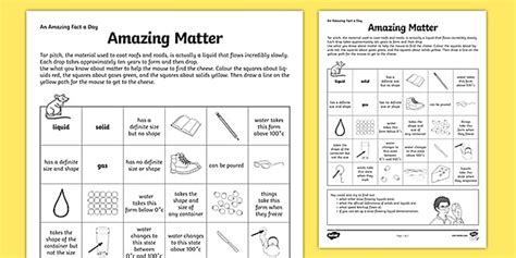 States of Matter Worksheet | Primary Science Resources
