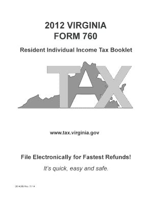 Fillable Online Virginia Individual Income Tax Return 760 Fax Email ...