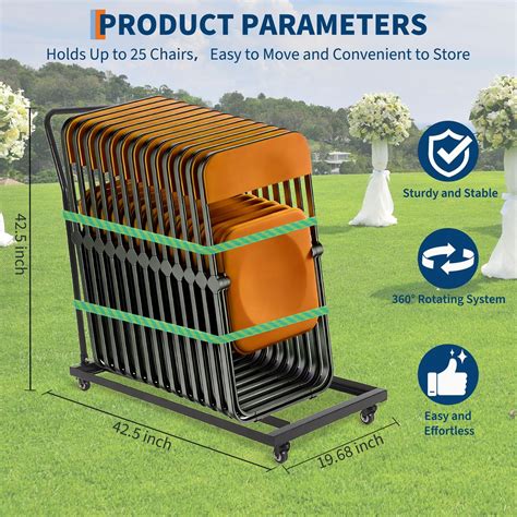 Folding Chair Rack,300 LBS Capacity,L-shape Vertical Placement Chair ...