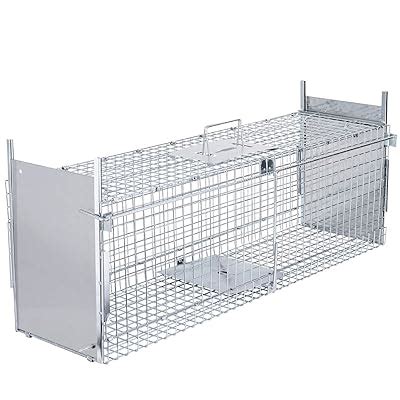 Buy VIVOHOME Collapsible Double Doors Live Animal Cage Trap for Racoons ...