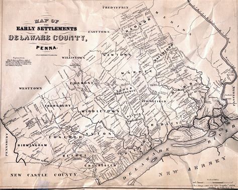 Thomas Willcox Family: Map of the early settlements of Delaware County, PA