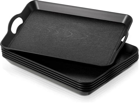 Amazon.com: 6 Pcs Serving Trays with Handles Trays for Eating 16 x 11 ...
