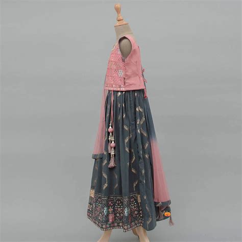 Buy Peach Girls Lehenga Choli – Mumkins