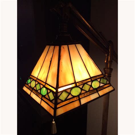 Antique Art Deco Jadeite Cast Iron Floor Lamp - AptDeco
