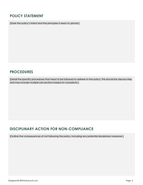 Image result for Writing Policy and Procedures Template