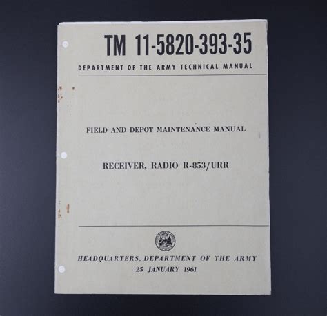 U.S. Army Field Manual Radio Receiver R-853/URR - M1 Militaria