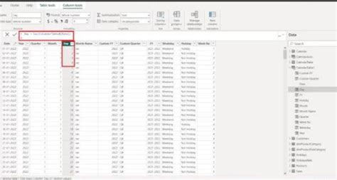 Power Query Calendar Table 的图像结果