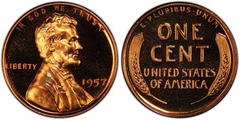 Images of Lincoln Cent (Wheat Reverse) 1957 1C, DCAM - PCGS CoinFacts