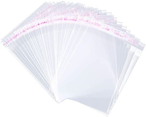 Amazon.com: 100 Pcs Clear Plastic Cello Bags Sealable Cellophane Bags ...