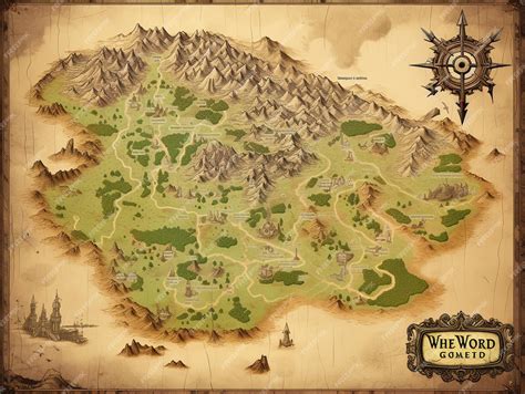 Premium Photo | Map fantasy fantastic map land magic country