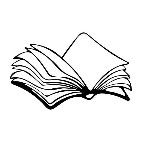 Open book outline doodle Vector Illustration in engraving style ...