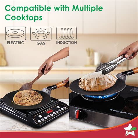 Ferro Light-weight Cast-iron Roti Tawa | 26cm | Pre-seasoned with 100%
