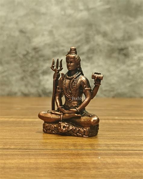 Buy Pure Copper Lord Shiva in Meditation Idol 3 inch - Budhshiv.com