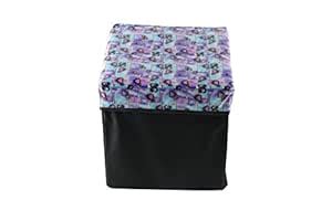 Home Candy Checks Hearts Multi Purpose Foldable Cloth Storage Stool ...