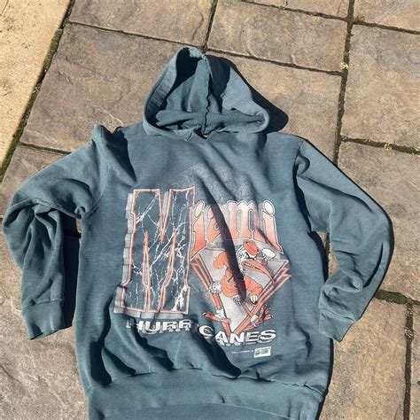 vintage 90’s university of miami hoodie great... - Depop