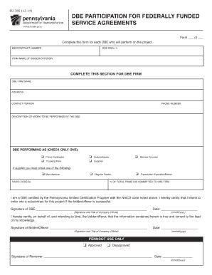 Fillable Online DBE PARTICIPATION FOR FEDERALLY FUNDED Fax Email Print ...