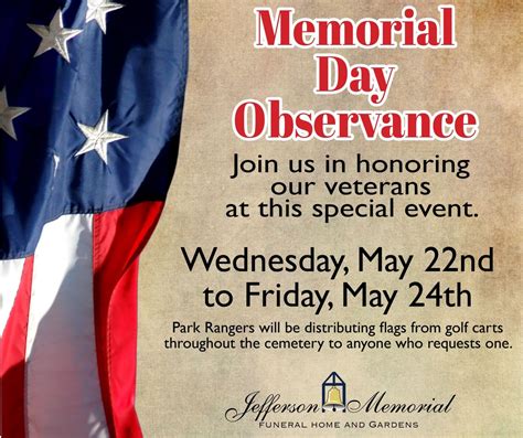 Memorial Day Observance, 1591 Gadsden Highway, Birmingham, AL, United ...