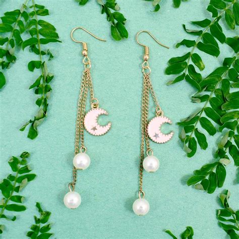 Pink Moon And Pearl Tassel Earring | Salty – Salty Accessories