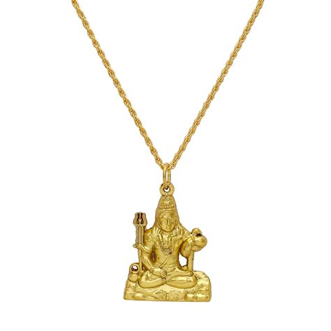 Memoir Gold plated Shiva Mahadev Bholenath God chain pendant necklace ...