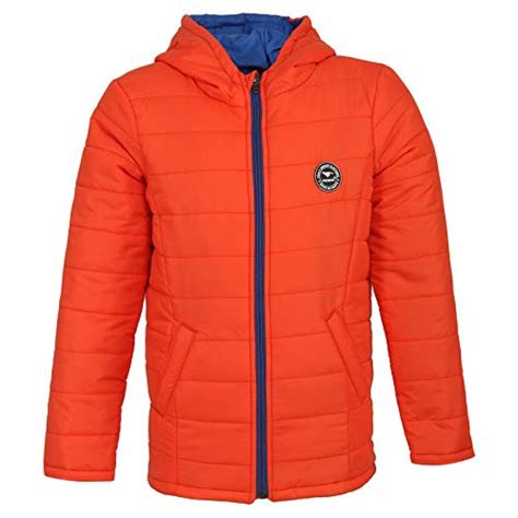 Buy PROMONT Boys Full Sleeve Hooded Quilted Jacket Orange Blue at Amazon.in
