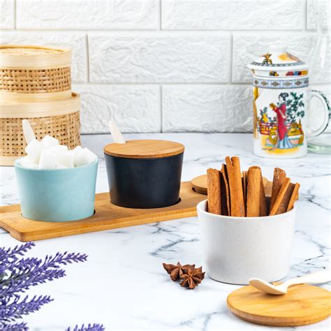Bamboo Serving Tray: Eco-Friendly Condiment Bowl Set – The Bamboo Bae
