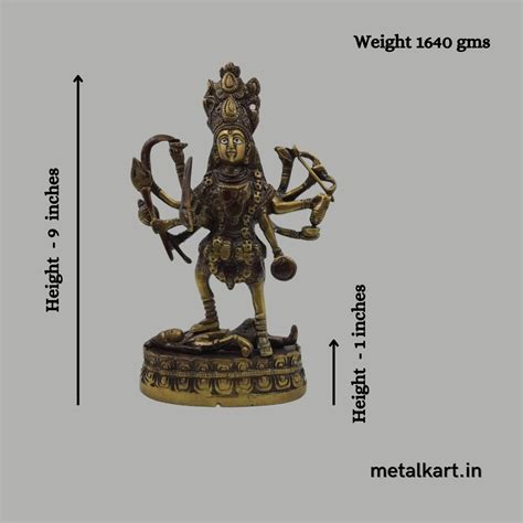 Kali Mata (Weight 1640 gms, Height 9 Inches) - Punam Metalcrafts