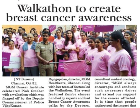 Breast Cancer Awareness Walkathon | MGM Cancer Institute