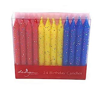 Design Design Inc, Candle Birthday Primary Shimmer, 24 Count : Amazon ...