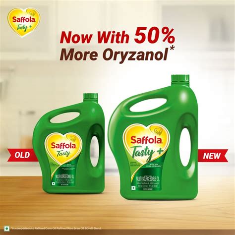 Buy Saffola Tasty + Refined Cooking oil | Rice bran & Corn oil | 50% ...