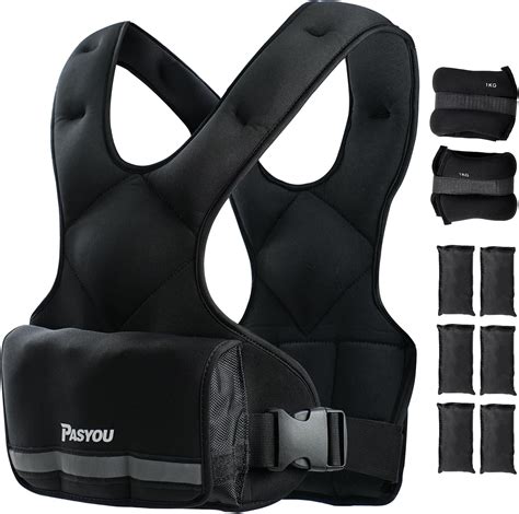 Amazon.com : PASYOU Adjustable Weighted Vest 10LB-22LB with Reflective ...