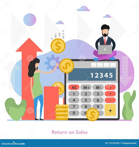 Vector Flat Square Banner of Return on Sales Stock Vector ...
