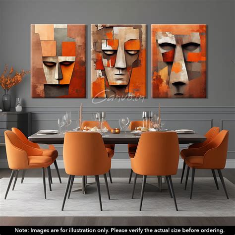 Structural Faces Canvo - Set of 3 Pieces | Printed Wall Painting ...