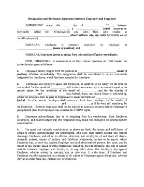 Severance Employer Agreement - Fill Online, Printable, Fillable, Blank ...