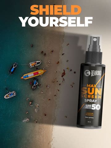 BEARDO Sunscreen - SPF 50 PA+++ Max Sunscreen Spray SPF-50 (50ml ...