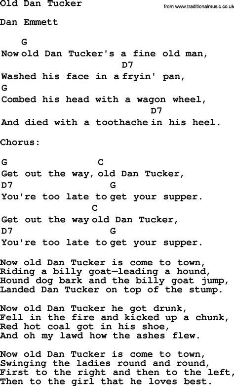 Top 1000 Folk and Old Time Songs Collection: Old Dan Tucker - Lyrics ...