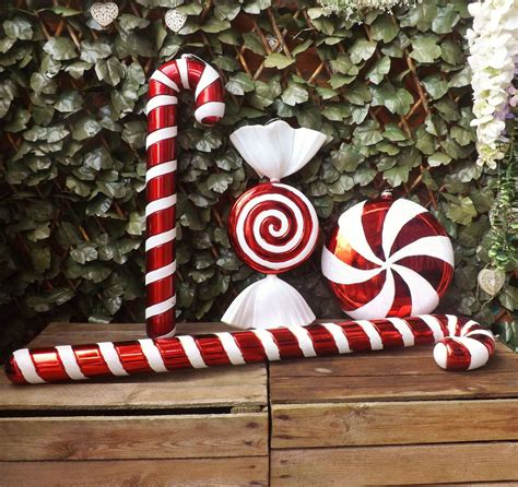 Giant Red & White Glitter Candy Cane or Sweet Christmas Tree Display ...