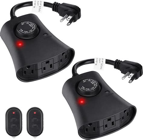 Brandclub - Lights Plug Timer Outdoor, Dusk to Dawn Electrical Timer Switch with Remote ...