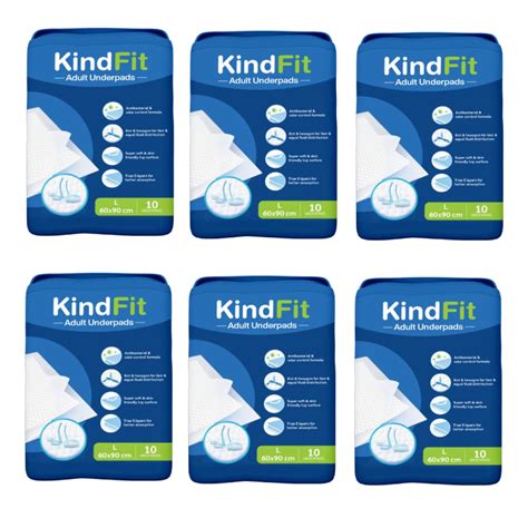 Kindfit Disposable Underpad Sheet (Pack of 60 Pcs, Blue, Size: 60x90 ...