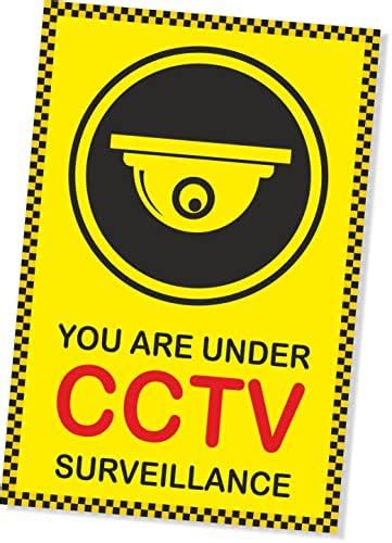 PG Creations You are under CCTV Surveillance Stickers, 6x9 Inch Self ...