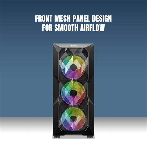 ANT ESPORTS ICE- 300 MESH MID-TOWER COMPUTER CASE/GAMING CABINET - BLA ...