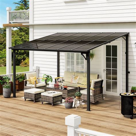 Gazebo 10x12 Sunjoy 10 X 12 Ft Wall Mounted Gazebo, Lean To Gazebo ...