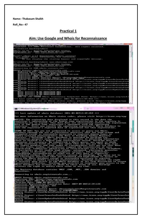 Ethical Hacking - Name:- Thabasum Shaikh Roll_No:- 47 Practical 1 Aim ...