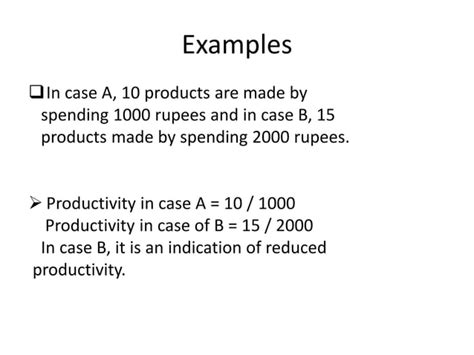 Productivity Calculation Examples 的图像结果