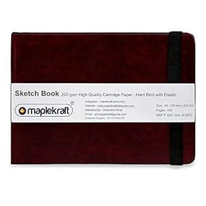 MAPLEKRAFT - (A5 Size) Sketch Book 200 GSM Better Paper Hard Bind with ...