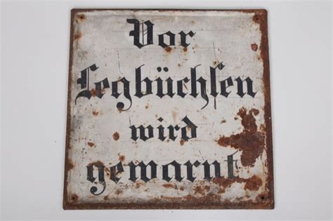 ratisbon's | WWI sign "Vor Legbüchsen wird gewarnt" - 43x43 | DISCOVER ...