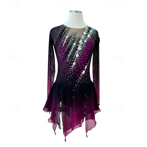 Figure Skating Dress Women's Girls' Ice Skating Dress Violet Mesh ...